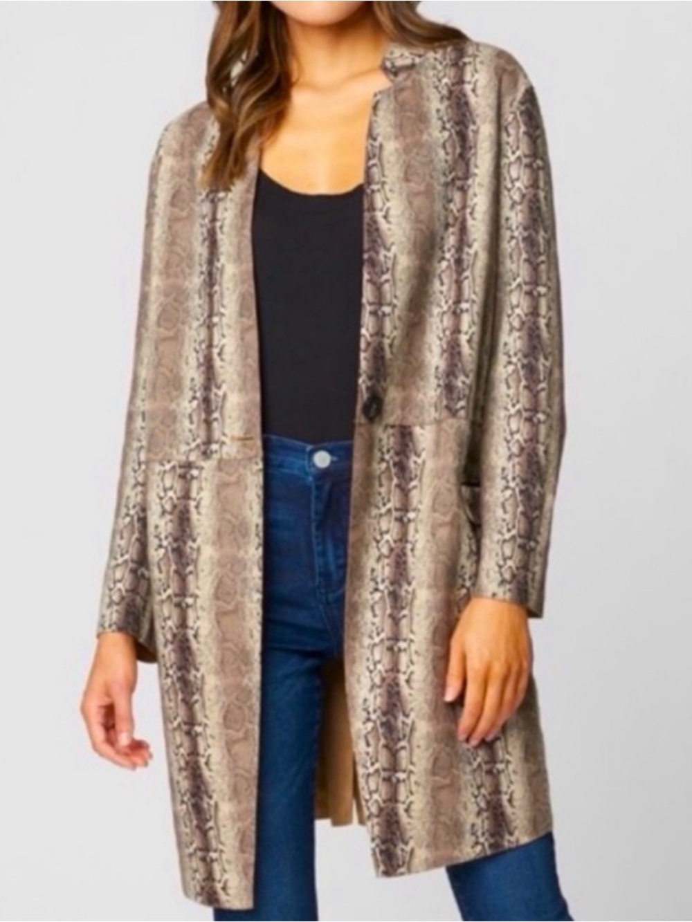 Blank NYC Snake Charmer Faux Suede Jacket Coat Womens Size Small Oversized
